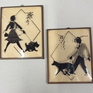 Charming Silhouette Wall Art Set - Black and Cream